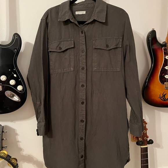 Outerknown SEA shirt dress in utility grey! EUC - Picture 5 of 8